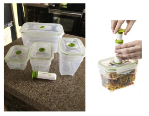 Seal'In Nestable Food Storage Vacuum Containers