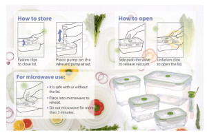Seal'In Nestable Food Storage Vacuum Containers