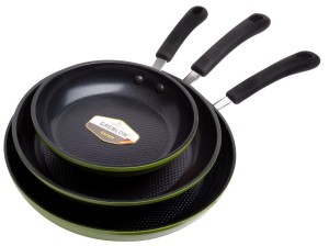 Green Earth Frying Pan 3-Piece Set by Ozeri